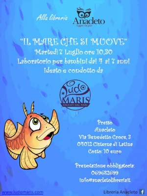 Animati dal mare!!! Filippa alla libreria Anacleto di Cisterna di Latina